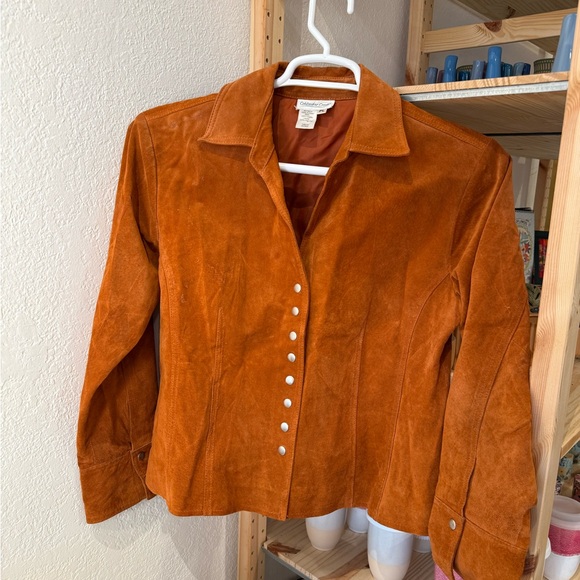 Coldwater Creek Jackets & Blazers - Coldwater Creek Orange Suede Blazer